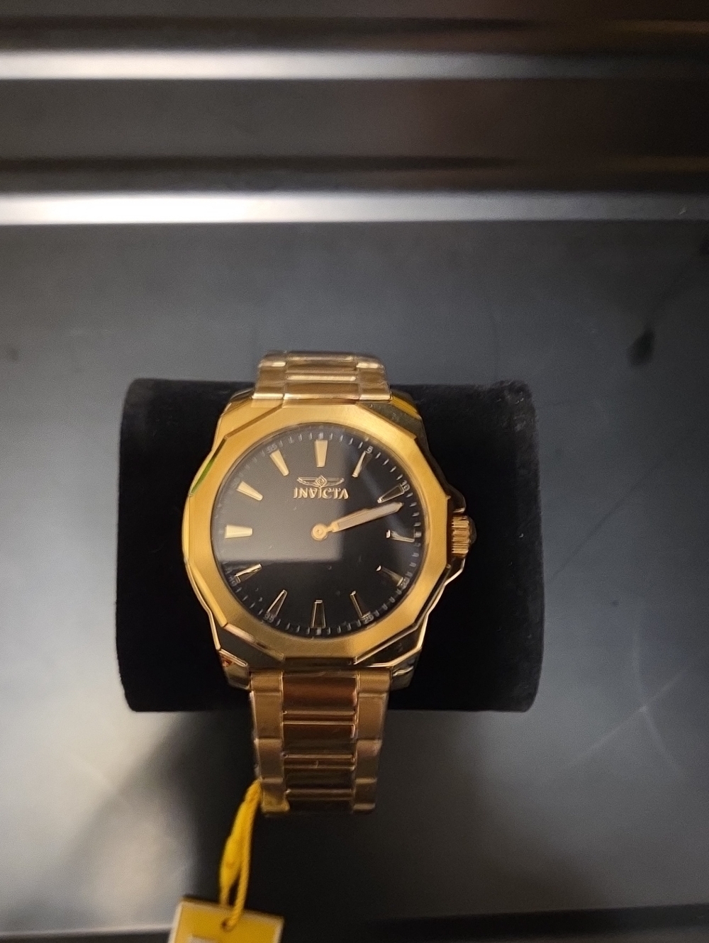 Invicta Gold-Tone Bracelet Watch with Black Dial